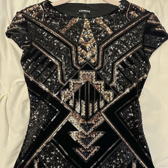 COPY - Black and Gold sparkle formal dress - Picture 3 of 4